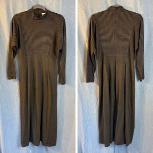 Vintage Coldwater Creek Maxi Dress Women's PM Brown Long Sleeve 90s Grunge(1112)